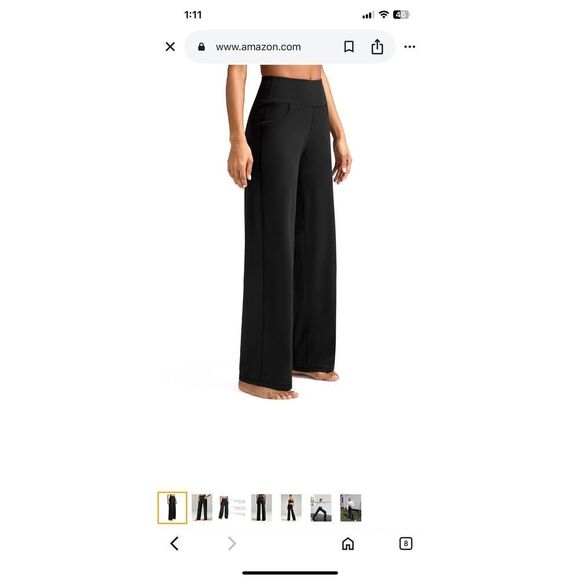 ESOFT Wide Leg Pants High-Waisted Yoga Work Dress Pants Pockets M NWOT - Picture 1 of 7